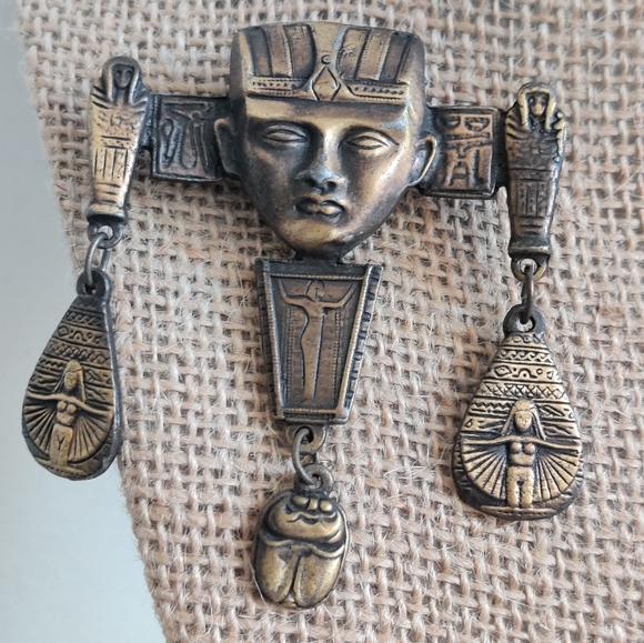Vintage Egyptian Revival Statement Pin/Brooch - Picture 9 of 12